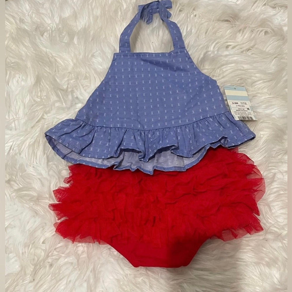 Baby girls two piece valentines outfit